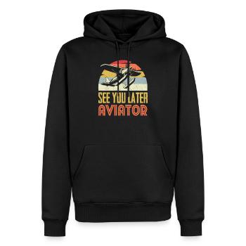 Pilot Aviation - Männer Premium Bio Hoodie - Schwarz - Vorne - Nico (187cm)