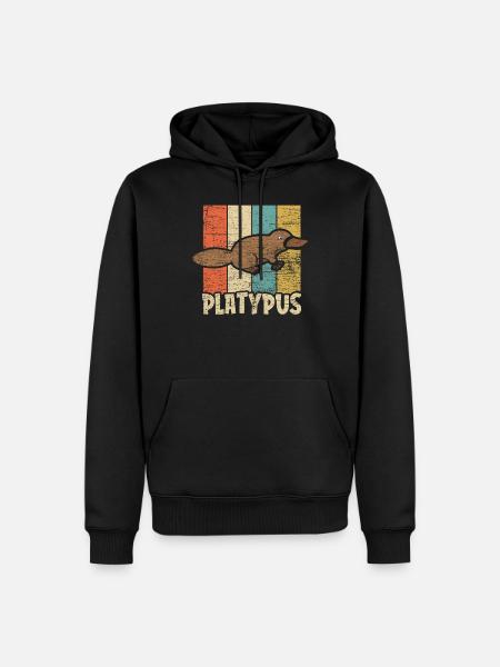 Ornithorynque rétro - Sweat à capuche Premium bio Homme - noir