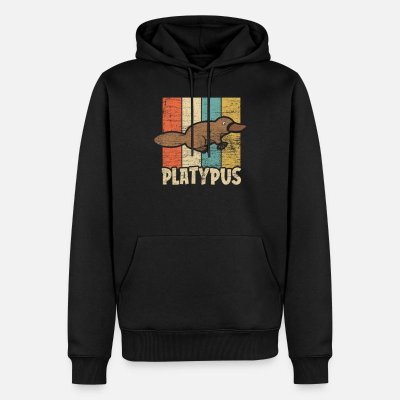 Ornithorynque rétro - Sweat à capuche Premium bio Homme - noir