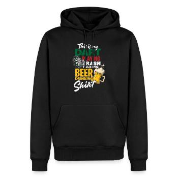 Dart Hobby Bier - Männer Premium Bio Hoodie - Schwarz - Vorne - Nico (187cm)