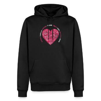 Backen Herz - Männer Premium Bio Hoodie - Schwarz - Vorne - Nico (187cm)