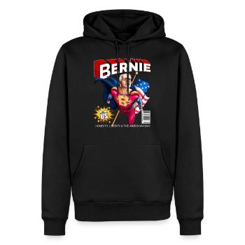 Super Bernie Sanders Superhero Bern 2020 Election - Men’s Premium Organic Hoodie - black - Front - Nico (187cm)