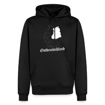 DDR Ostdeutschland - Männer Premium Bio Hoodie - Schwarz - Vorne - Nico (187cm)