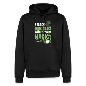 I Teach Muggles What's Your Magic Funny Teacher - Männer Premium Bio Hoodie - Schwarz - Vorne - Nico (187cm)