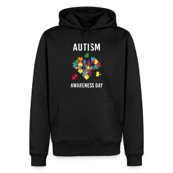Journée de sensibilisation à l'autisme Puzzle de coeur d'autisme Autiste - Sweat à capuche Premium bio Homme - noir - Devant - Nico (187cm)