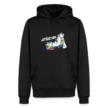 Arts martiaux judo jiu jitsu karaté - Sweat à capuche Premium bio Homme - noir - Devant - Nico (187cm)