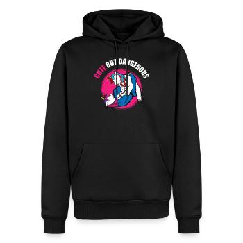 Arts martiaux judo jiu jitsu karaté - Sweat à capuche Premium bio Homme - noir - Devant - Nico (187cm)