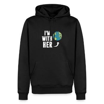 Changement climatique Environnement Durable - Sweat à capuche Premium bio Homme - noir - Devant - Nico (187cm)