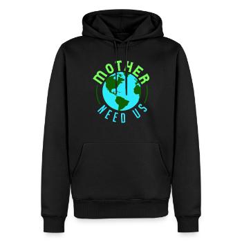 Changement climatique Environnement Durable - Sweat à capuche Premium bio Homme - noir - Devant - Nico (187cm)