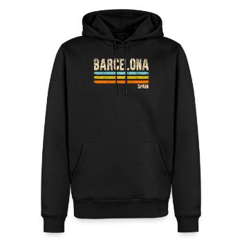 Barcelone - Sweat à capuche Premium bio Homme - noir - Devant - Nico (187cm)