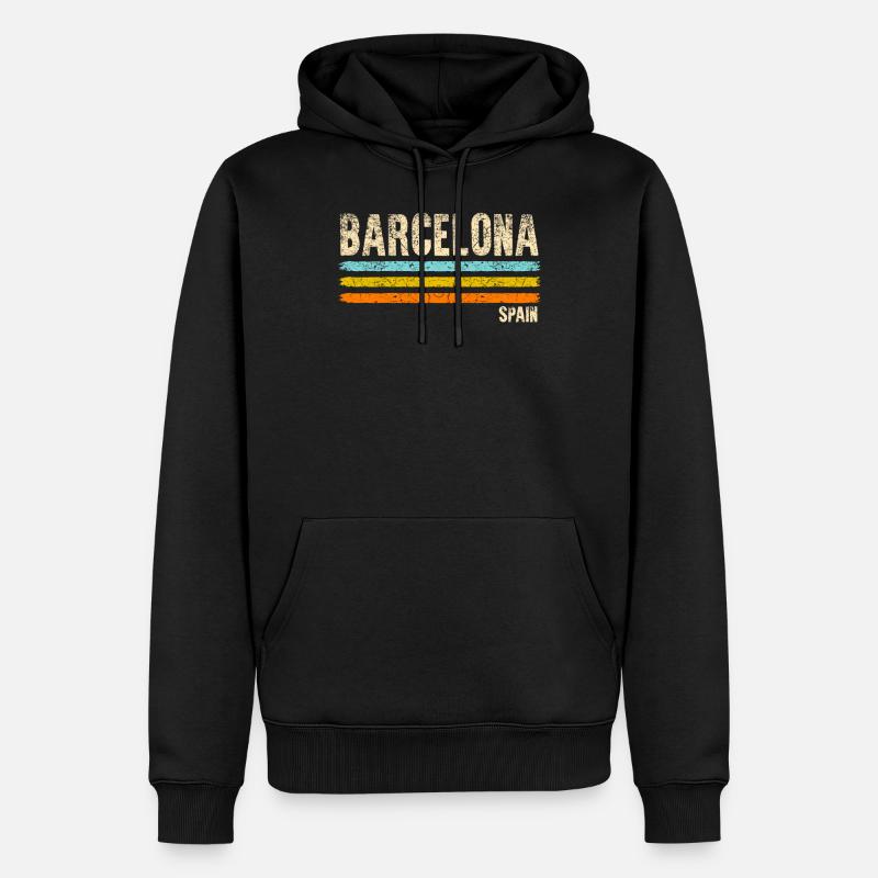 Barcelone - Sweat à capuche Premium bio Homme - noir