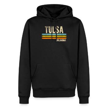 Tulsa Oklahoma - Männer Premium Bio Hoodie - Schwarz - Vorne - Nico (187cm)
