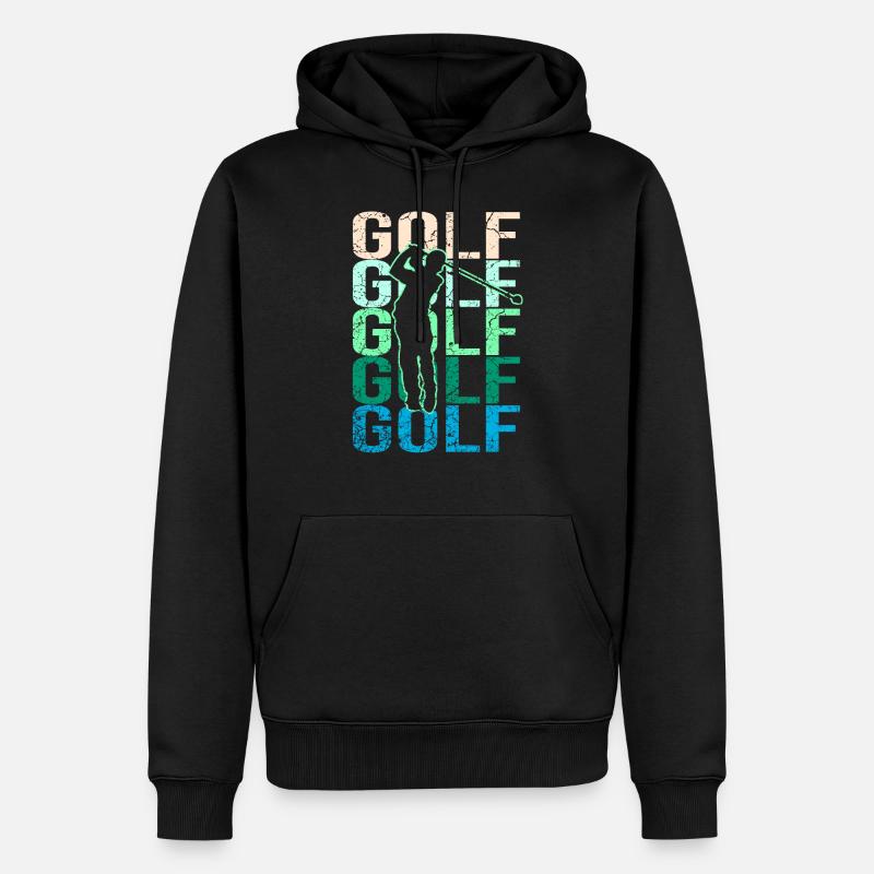 Golf - Männer Premium Bio Hoodie - Schwarz