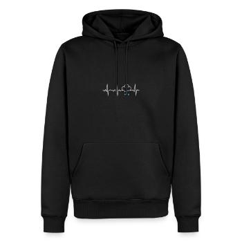 Heartbeat Raincloud EKG - Men’s Premium Organic Hoodie - black - Front - Nico (187cm)