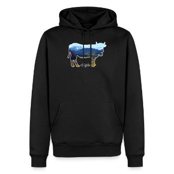 Alpes d'Allgäu Bavière - Sweat à capuche Premium bio Homme - noir - Devant - Nico (187cm)