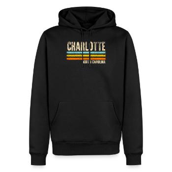 Charlotte North Carolina - Männer Premium Bio Hoodie - Schwarz - Vorne - Nico (187cm)