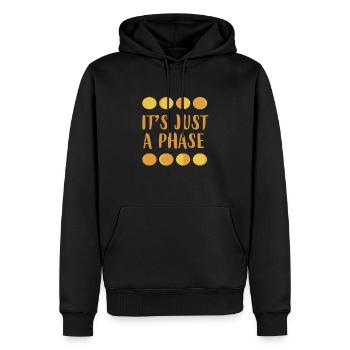 Nerdy drôle, c'est juste une phase de lune et d'espace - Sweat à capuche Premium bio Homme - noir - Devant - Nico (187cm)