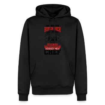 chef spruch totenkopf - Männer Premium Bio Hoodie - Schwarz - Vorne - Nico (187cm)