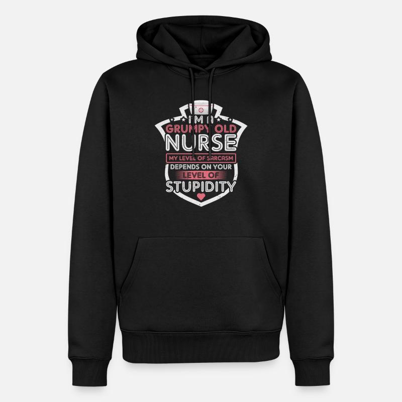 Grumpy Old Nurse - Männer Premium Bio Hoodie - Schwarz