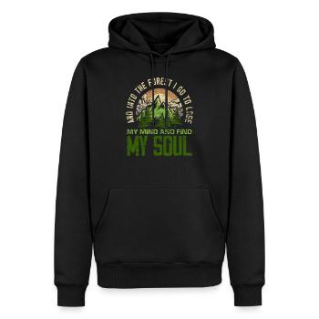 Randonnée esprit forêt - Sweat à capuche Premium bio Homme - noir - Devant - Nico (187cm)