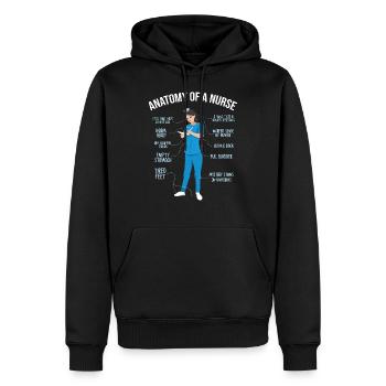 Anatomie d'une infirmière - Sweat à capuche Premium bio Homme - noir - Devant - Nico (187cm)