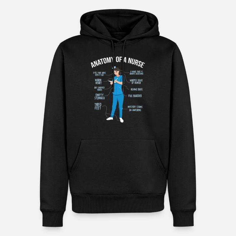 Anatomie d'une infirmière - Sweat à capuche Premium bio Homme - noir