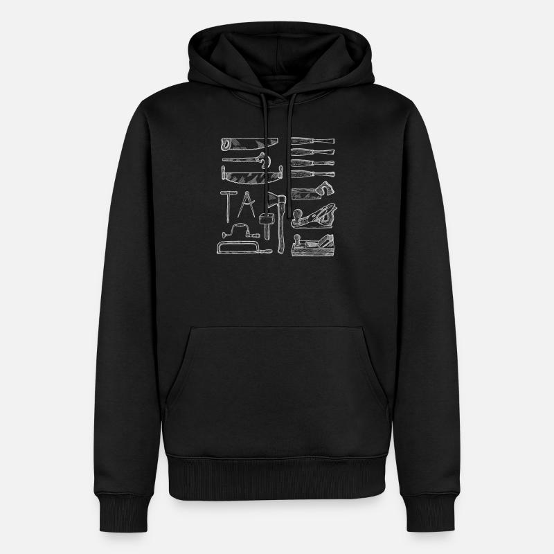 Outils de charpentier - Sweat à capuche Premium bio Homme - noir