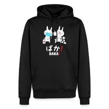 Baka Anime, Baka Mang, lustiges japanisches Baka-Kaninchen - Männer Premium Bio Hoodie - Schwarz - Vorne - Nico (187cm)