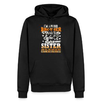 Lustiges Geschenk für den Bruder - Männer Premium Bio Hoodie - Schwarz - Vorne - Nico (187cm)