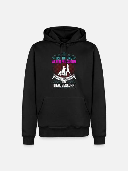 Altenpflegerin - Lustiges Pflege Shirt - Männer Premium Bio Hoodie - Schwarz