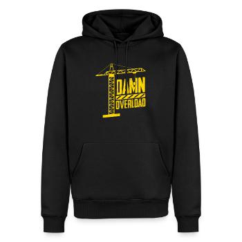 Damn Overload Crane Operator Construction - Männer Premium Bio Hoodie - Schwarz - Vorne - Nico (187cm)