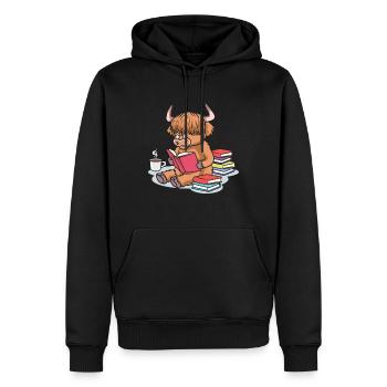 Hochlandrind Highland bétail vache livres café - Sweat à capuche Premium bio Homme - noir - Devant - Nico (187cm)