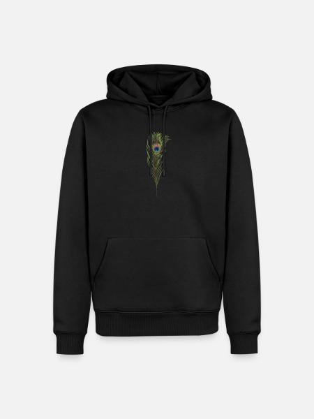 Peacock feather - Men’s Premium Organic Hoodie - black