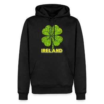 Irlande - Sweat à capuche Premium bio Homme - noir - Devant - Nico (187cm)
