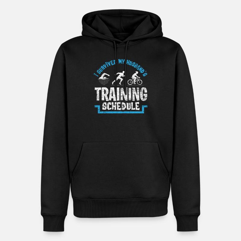 Mari de triathlon - Sweat à capuche Premium bio Homme - noir
