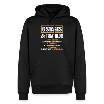 Triathlon - Männer Premium Bio Hoodie - Schwarz - Vorne - Nico (187cm)