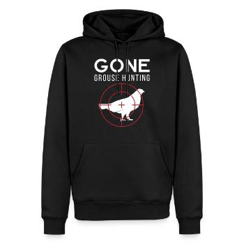 Hunter Gift Gone Grouse Hunting graphic - Men’s Premium Organic Hoodie - black - Front - Nico (187cm)