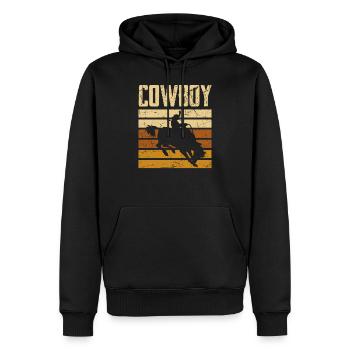 Cow-boy - Sweat à capuche Premium bio Homme - noir - Devant - Nico (187cm)