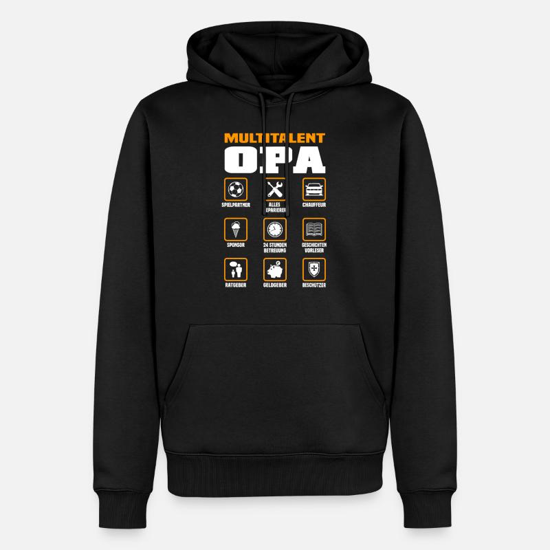 Multitalent Opa - Männer Premium Bio Hoodie - Schwarz