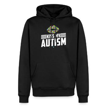 Kiss My Autism Awareness Autism Superhero - Männer Premium Bio Hoodie - Schwarz - Vorne - Nico (187cm)