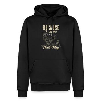 Réalisateur - Sweat à capuche Premium bio Homme - noir - Devant - Nico (187cm)