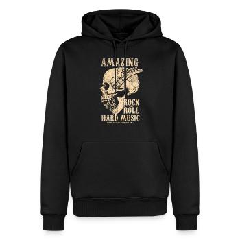 Rock ’n’ Roll - Männer Premium Bio Hoodie - Schwarz - Vorne - Nico (187cm)