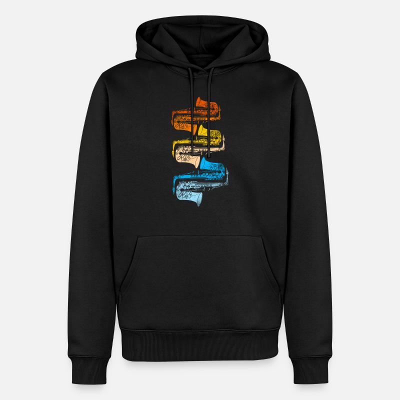 Saxophon - Männer Premium Bio Hoodie - Schwarz