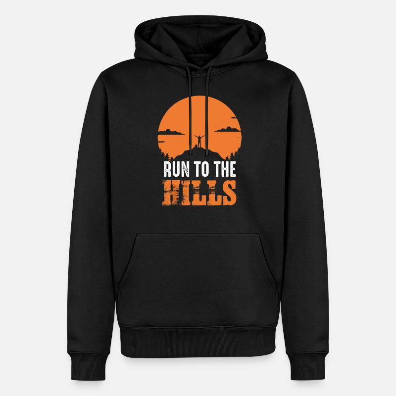 Courir vers les collines - Sweat à capuche Premium bio Homme - noir