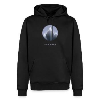 Holadio Holladio Bergsteiger Jodeln Heidi Wandern - Männer Premium Bio Hoodie - Schwarz - Vorne - Nico (187cm)