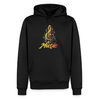 la musique - Sweat à capuche Premium bio Homme - noir - Devant - Nico (187cm)