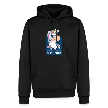 Licorne licorne drôle amusant cadeau de conception drôle - Sweat à capuche Premium bio Homme - noir - Devant - Nico (187cm)