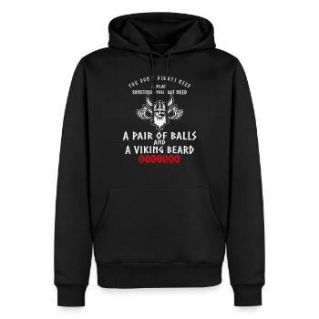 Funny Viking Quote for Bearded Viking warrior - Sweat à capuche Premium bio Homme - noir - Devant - Nico (187cm)