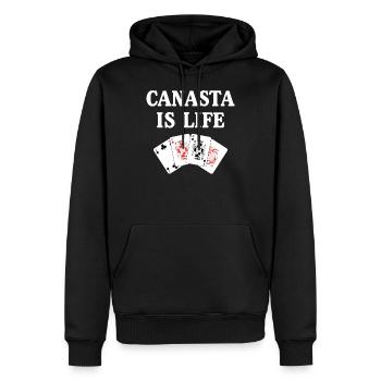 Lustiger Kartenspieler Canasta ist Lebensgrafik - Männer Premium Bio Hoodie - Schwarz - Vorne - Nico (187cm)