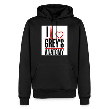 Ich liebe Grey es Anatomy - Männer Premium Bio Hoodie - Schwarz - Vorne - Nico (187cm)
